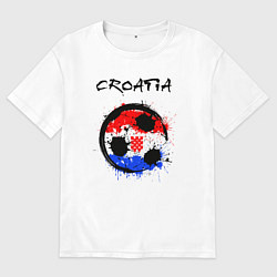 Футболка оверсайз женская Сборная - Хорватия, цвет: белый