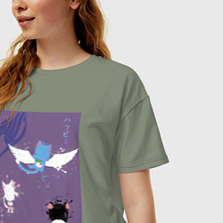 Футболка оверсайз женская Хвост Феи Хэппи, цвет: авокадо — фото 2