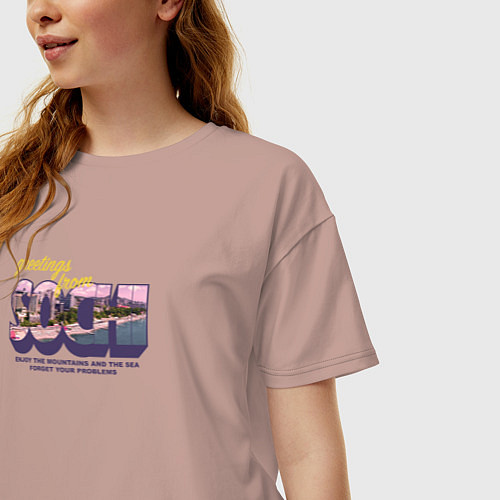 Женская футболка оверсайз Сочи / Пыльно-розовый – фото 3