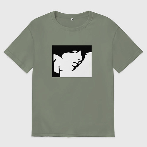 Женская футболка оверсайз Застенчивая незнакомка / Авокадо – фото 1