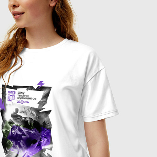 Женская футболка оверсайз Мегарок / Белый – фото 3