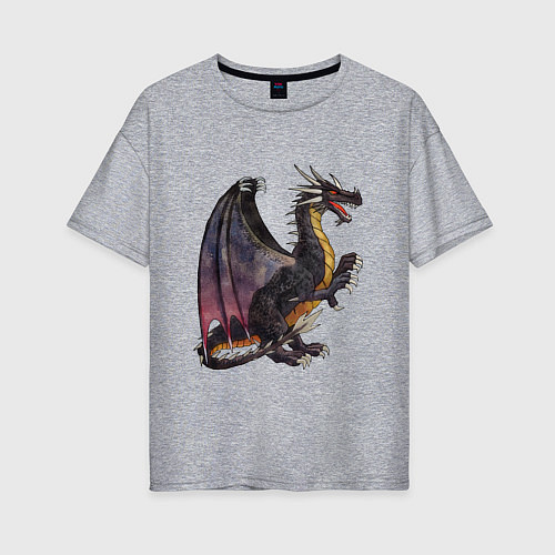 Женская футболка оверсайз HOMM3 Black Dragon / Меланж – фото 1