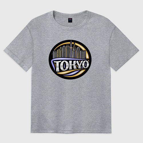 Женская футболка оверсайз Tokyo / Меланж – фото 1