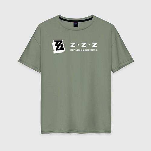 Женская футболка оверсайз Zenless zone zero логотип / Авокадо – фото 1