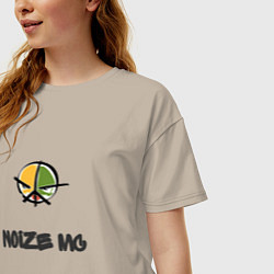 Футболка оверсайз женская Логотип Noize MC, цвет: миндальный — фото 2