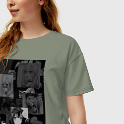 Футболка оверсайз женская Эта фарфоровая кукла влюбилась, цвет: авокадо — фото 2
