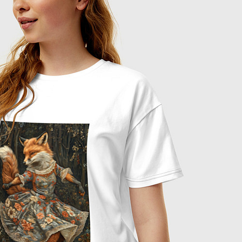 Женская футболка оверсайз Лиса Патрикеевна / Белый – фото 3