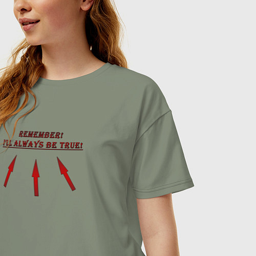 Женская футболка оверсайз Ill always be true / Авокадо – фото 3