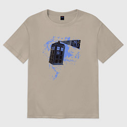 Футболка оверсайз женская Полёт тардиса, цвет: миндальный