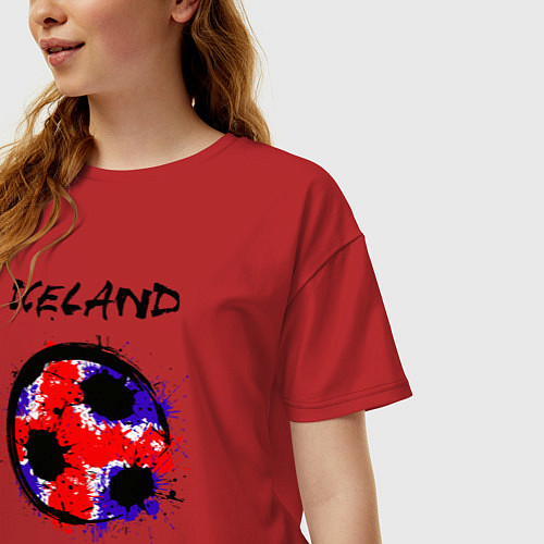 Женская футболка оверсайз Сборная Исландии / Красный – фото 3