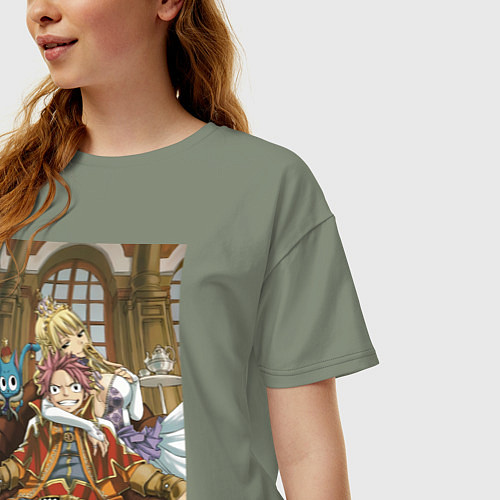 Женская футболка оверсайз Хвост Феи Нацу Драгнил король арт / Авокадо – фото 3