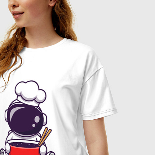 Женская футболка оверсайз Космический суп / Белый – фото 3