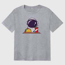 Футболка оверсайз женская Космический фастфуд, цвет: меланж