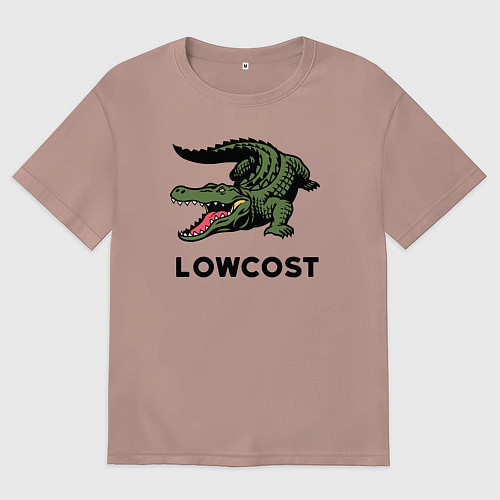 Женская футболка оверсайз Крокодил - антибренд / Пыльно-розовый – фото 1