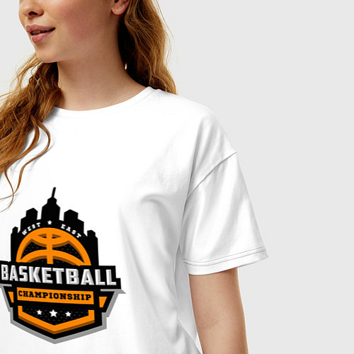 Женская футболка оверсайз Championship basketball / Белый – фото 3