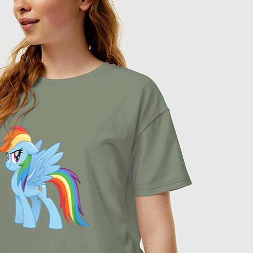 Женская футболка оверсайз Рейнбоу Дэш из My Little Pony в кино / Авокадо – фото 3
