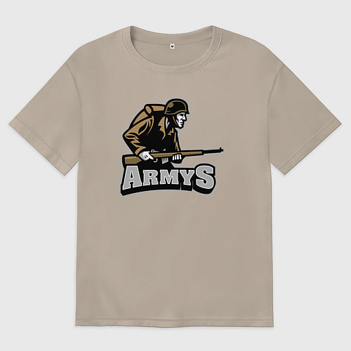 Женская футболка оверсайз Armys / Миндальный – фото 1