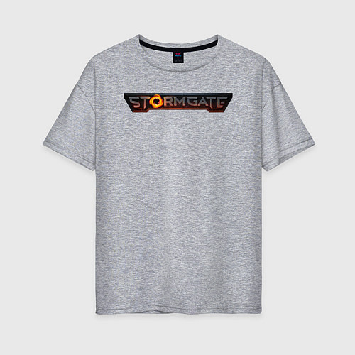Женская футболка оверсайз Stormgate logo / Меланж – фото 1