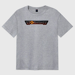 Футболка оверсайз женская Stormgate logo, цвет: меланж