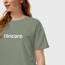 Футболка оверсайз женская Concord logo game, цвет: авокадо — фото 2