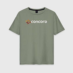 Футболка оверсайз женская Concord logo game, цвет: авокадо