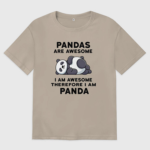 Женская футболка оверсайз Будь собой / Миндальный – фото 1