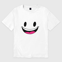 Футболка оверсайз женская Улыбашка, цвет: белый