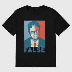 Женская футболка оверсайз Dwight false - офис
