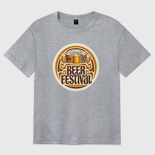 Женская футболка оверсайз Фестиваль пива / Меланж – фото 1