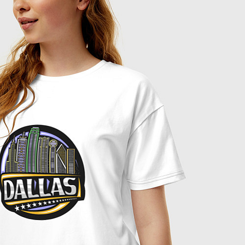 Женская футболка оверсайз Dallas USA / Белый – фото 3