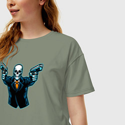 Футболка оверсайз женская Skeletor killer, цвет: авокадо — фото 2