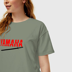 Футболка оверсайз женская Ямаха - катана, цвет: авокадо — фото 2