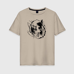Футболка оверсайз женская Тёмное зеркало души, цвет: миндальный