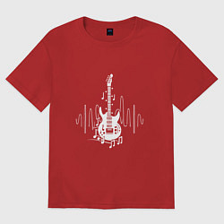 Женская футболка оверсайз Электо-гитара