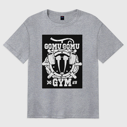 Женская футболка оверсайз Ван-Пис Луффи Монки Д плод / Меланж – фото 1