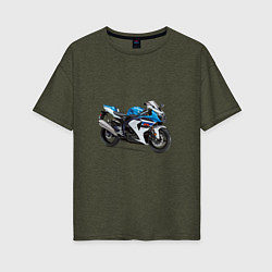 Женская футболка оверсайз Крутой спортивный мотоцикл