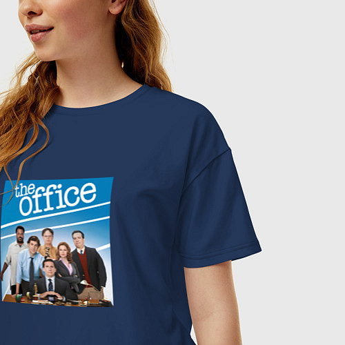 Женская футболка оверсайз The office poster / Тёмно-синий – фото 3