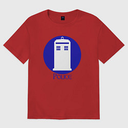Футболка оверсайз женская Tardis police, цвет: красный