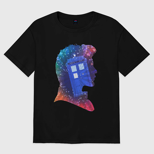 Женская футболка оверсайз Tardis and doctor / Черный – фото 1