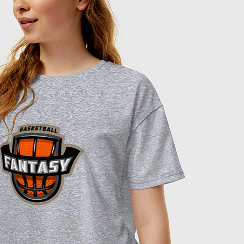 Женская футболка оверсайз Basketball fantasy / Меланж – фото 3