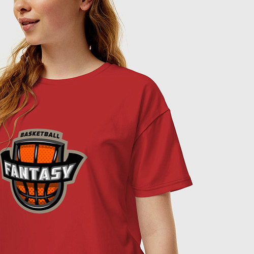 Женская футболка оверсайз Basketball fantasy / Красный – фото 3