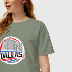 Футболка оверсайз женская Dallas - USA, цвет: авокадо — фото 2