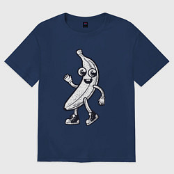 Футболка оверсайз женская Банановый человечек, цвет: тёмно-синий