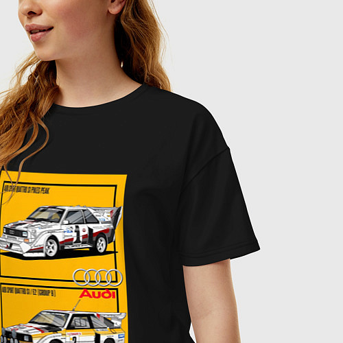 Женская футболка оверсайз Audi гоночные / Черный – фото 3