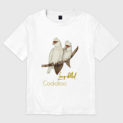 Футболка оверсайз женская Какаду длинноклювый, цвет: белый