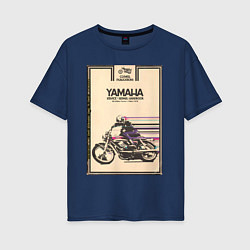 Женская футболка оверсайз Мотоцикл Yamaha