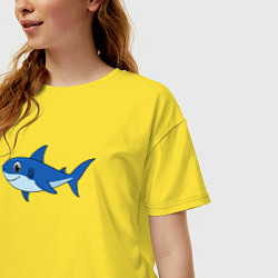 Футболка оверсайз женская Милая акула улыбается, цвет: желтый — фото 2
