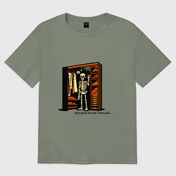 Футболка оверсайз женская Скелет в шкафу, цвет: авокадо