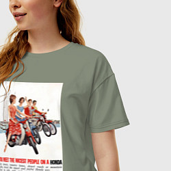 Футболка оверсайз женская Honda мотоцикл, цвет: авокадо — фото 2