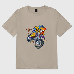 Футболка оверсайз женская Веселое эндуро по лесам, цвет: миндальный